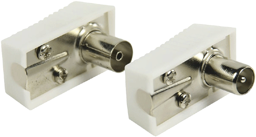 foto van Coaxstekker 2 stuks Wit